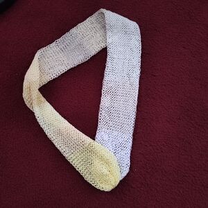 Chic Cream and Yellow Mesh Scarf